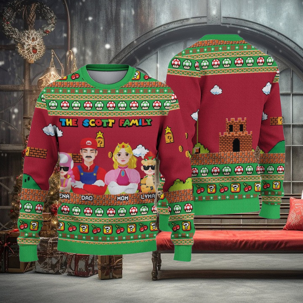 Personalized Super Mario Ugly Christmas Ugly Sweater Personalized Super Mario Ugly Christmas Ugly Sweater