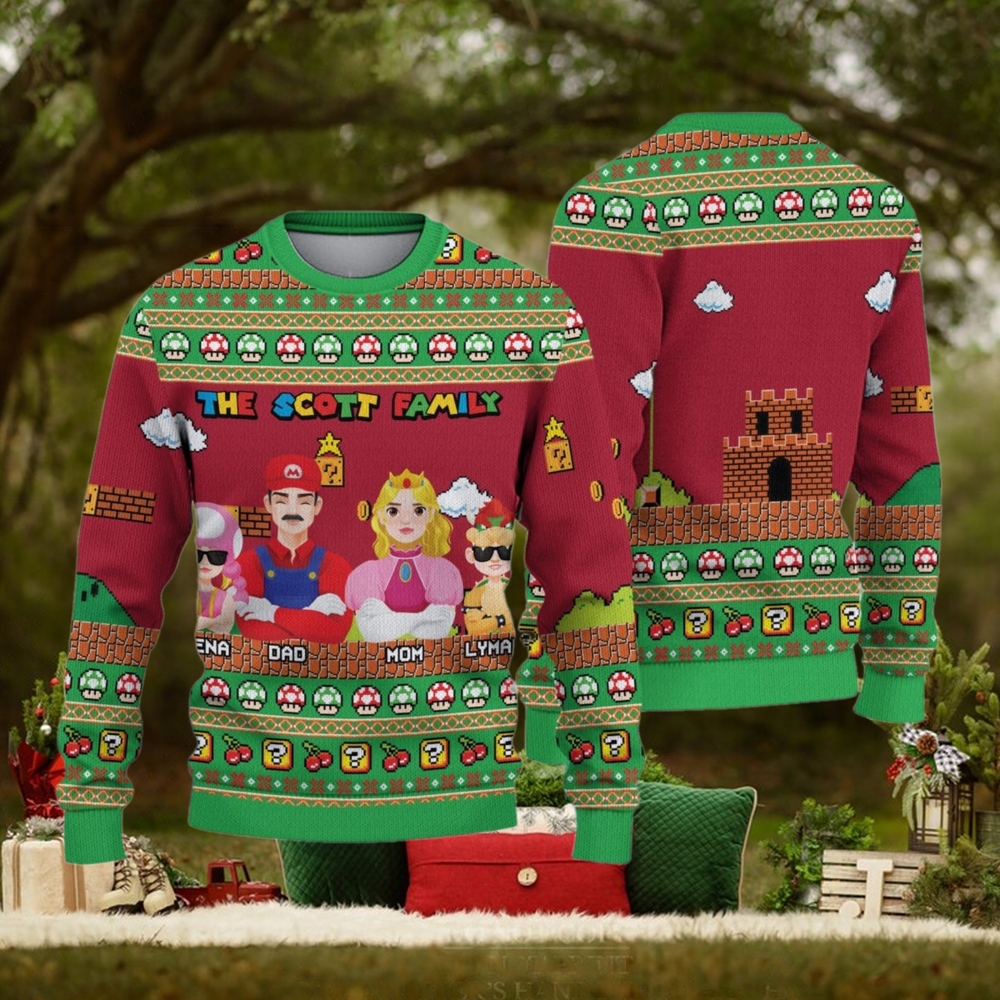 Personalized Super Mario Ugly Christmas Ugly Sweater Personalized Super Mario Ugly Christmas Ugly Sweater