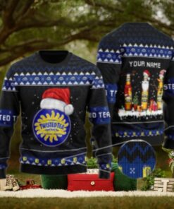 Personalized Twisted Tea Santa Reindeer Snowflake Ugly Sweater
