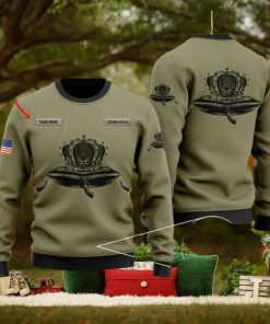 Personalized U.S Flag Crown Royal Ugly Christmas Sweater