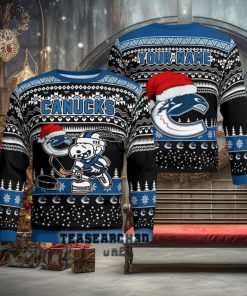 Personalized Vancouver Canucks Snoopy NHL Ugly Christmas Sweater