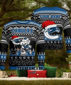 Personalized Vancouver Canucks Snoopy NHL Ugly Christmas Sweater