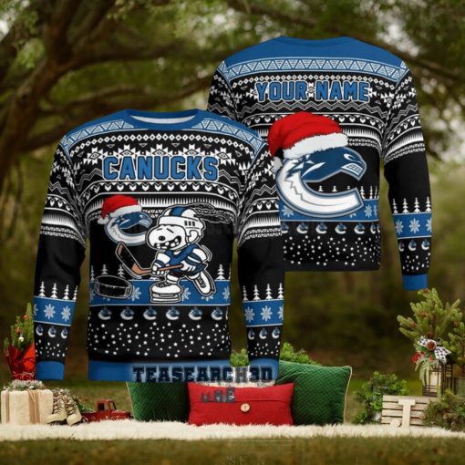 Personalized Vancouver Canucks Snoopy NHL Ugly Christmas Sweater