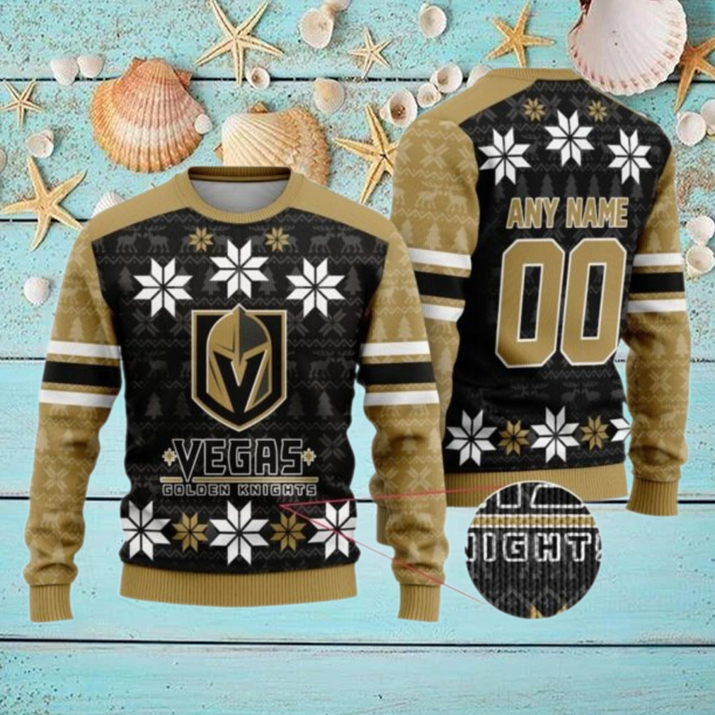 Personalized Vegas Golden Knights Ugly Sweater For Christmas Personalized Vegas Golden Knights Ugly Sweater For Christmas