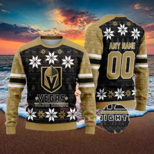 Personalized Vegas Golden Knights Ugly Sweater For Christmas