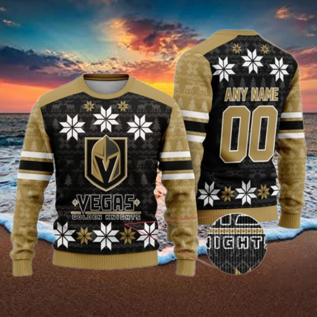 Personalized Vegas Golden Knights Ugly Sweater For Christmas Personalized Vegas Golden Knights Ugly Sweater For Christmas