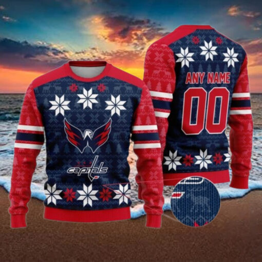 Personalized Washington Capitals Ugly Sweater For Christmas
