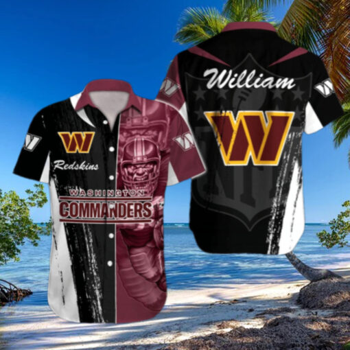 Personalized Washington Commanders Fire Play Hawaiian Shirt