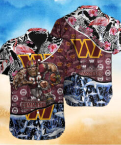 Personalized Washington Commanders Flamingo Ocean Hawaiian Shirt