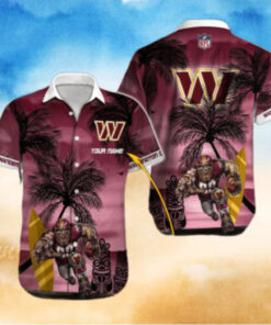Personalized Washington Commanders Island Blitz Hawaiian Shirt