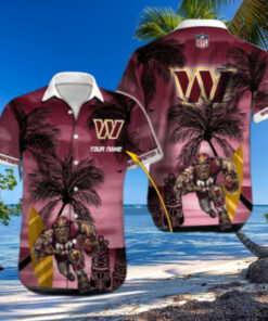 Personalized Washington Commanders Island Blitz Hawaiian Shirt