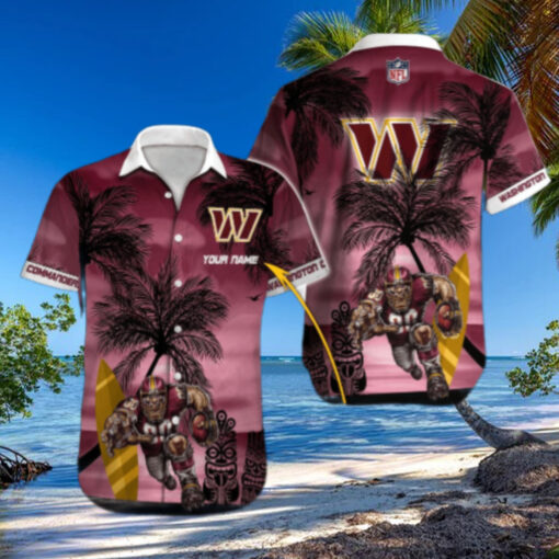 Personalized Washington Commanders Island Blitz Hawaiian Shirt