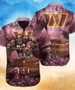 Personalized Washington Commanders Jungle Warrior Hawaiian Shirt