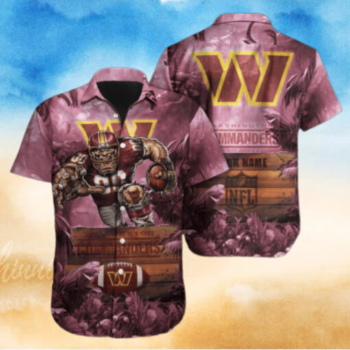 Personalized Washington Commanders Jungle Warrior Hawaiian Shirt