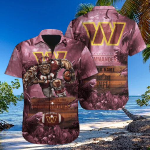 Personalized Washington Commanders Jungle Warrior Hawaiian Shirt