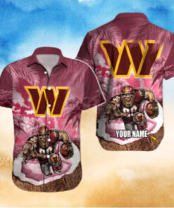 Personalized Washington Commanders Palm Rush Hawaiian Shirt