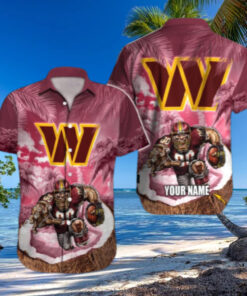 Personalized Washington Commanders Palm Rush Hawaiian Shirt