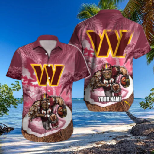 Personalized Washington Commanders Palm Rush Hawaiian Shirt