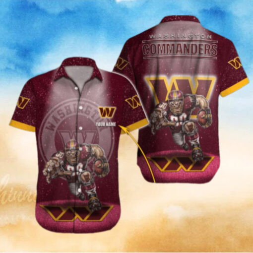 Personalized Washington Commanders Starry Gridiron Hawaiian Shirt