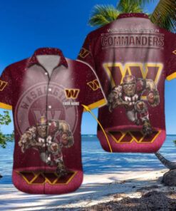 Personalized Washington Commanders Starry Gridiron Hawaiian Shirt