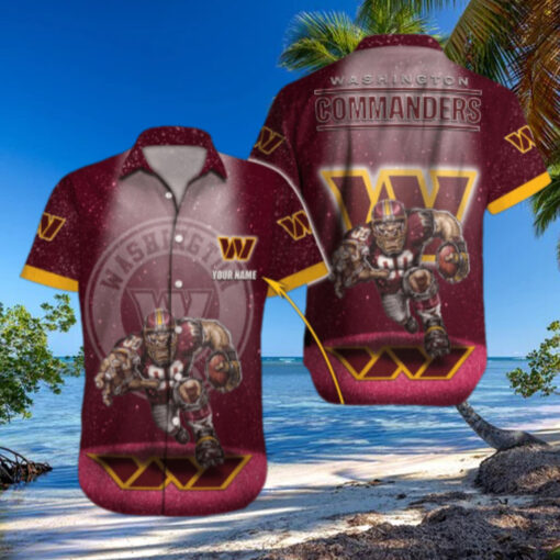 Personalized Washington Commanders Starry Gridiron Hawaiian Shirt