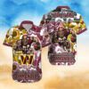 Personalized Washington Commanders Sunset Beach Hawaiian Shirt