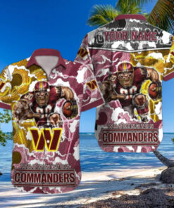 Personalized Washington Commanders Storm Blitz Hawaiian Shirt