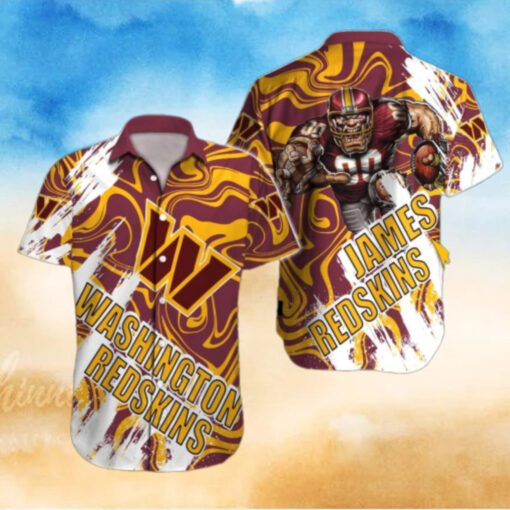Personalized Washington Commanders Swirl Blitz Hawaiian Shirt
