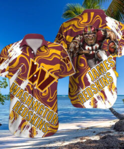 Personalized Washington Commanders Swirl Blitz Hawaiian Shirt