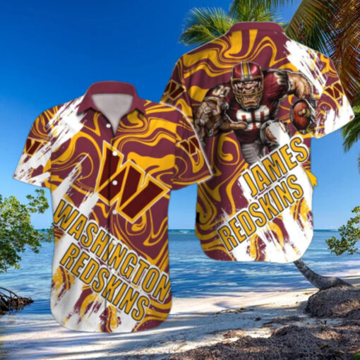 Personalized Washington Commanders Swirl Blitz Hawaiian Shirt