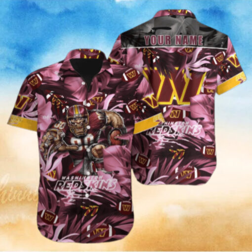 Personalized Washington Commanders Tropical Clash Hawaiian Shirt