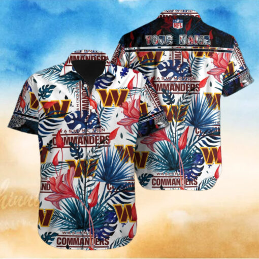 Personalized Washington Commanders Tropical Fan Hawaiian Shirt