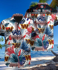 Personalized Washington Commanders Tropical Fan Hawaiian Shirt