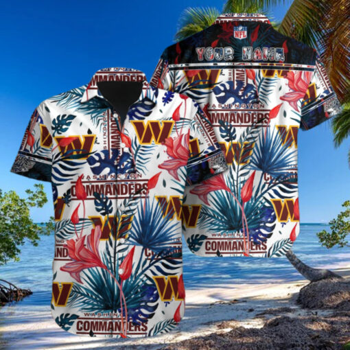 Personalized Washington Commanders Tropical Fan Hawaiian Shirt