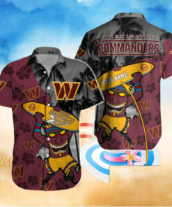 Personalized Washington Commanders Tropical Tiki Hawaiian Shirt