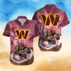 Personalized Washington Redskins Sunset Warrior Hawaiian Shirt
