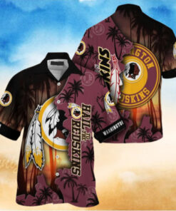 Personalized Washington Redskins Sunset Warrior Hawaiian Shirt