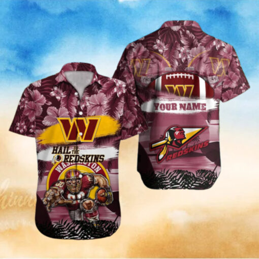Personalized Washington Redskins Tropical Tribute Hawaiian Shirt