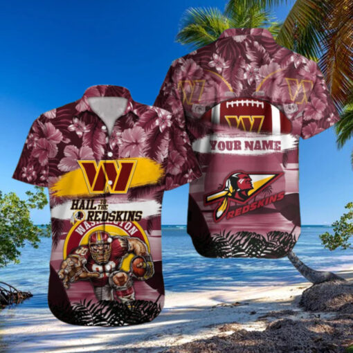 Personalized Washington Redskins Tropical Tribute Hawaiian Shirt