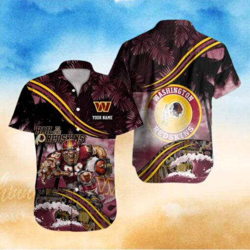 Personalized Washington Redskins Wave Defender Hawaiian Shirt