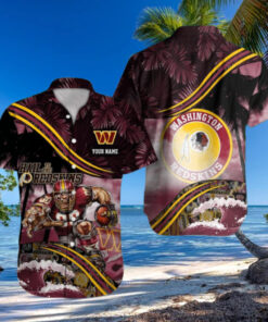 Personalized Washington Redskins Wave Defender Hawaiian Shirt