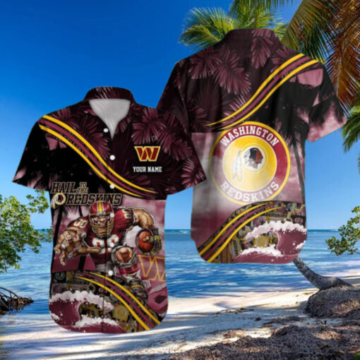 Personalized Washington Redskins Wave Defender Hawaiian Shirt