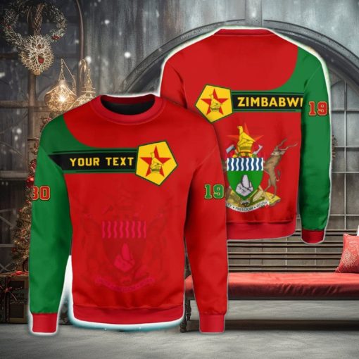 Personalized Zimbabwe Red 3D Sweater Community Logo Funny Gift For Men And Women Christmas Holiday