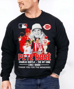 Pete Rose Charlie Hustle the hit king 1941 2024 signature hoodie, sweater, longsleeve, shirt v-neck, t-shirt