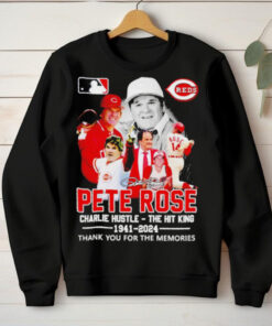 Pete Rose Charlie Hustle the hit king 1941 2024 signature hoodie, sweater, longsleeve, shirt v-neck, t-shirt