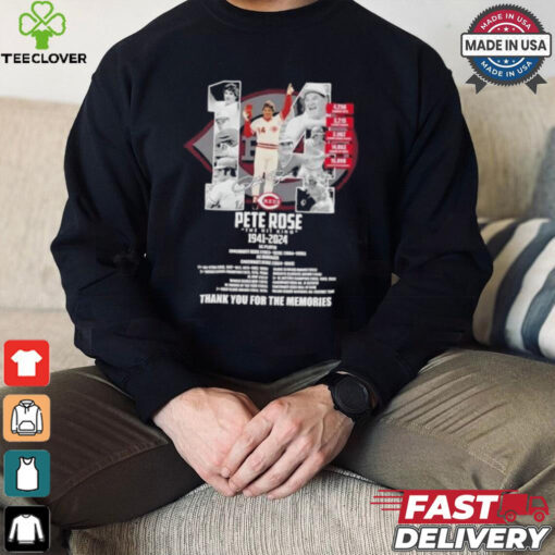 Pete Rose Cincinnati Reds The Hit King 1941 2024 Thank You For The Memories Signatures Shirt