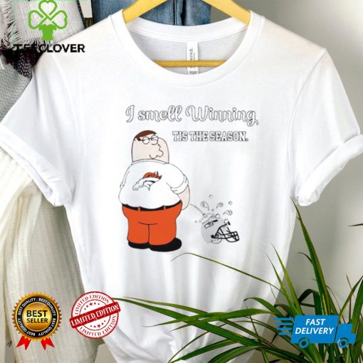 Peter Griffin Denver Broncos peeing on Seattle Seahawks helmet I smell winning tis the season hoodie, sweater, longsleeve, shirt v-neck, t-shirt