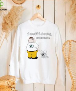 Peter Griffin Green Bay Packers peeing on Las Vegas Raiders helmet I smell winning tis the season shirt