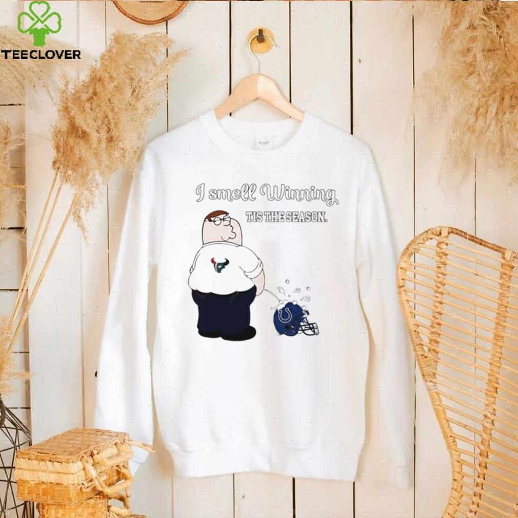 Peter Griffin Houston Texans peeing on Indianapolis Colts helmet I smell winning tis the season shirt