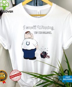 Peter Griffin Indianapolis Colts peeing on Houston Texans helmet I smell winning tis the season hoodie, sweater, longsleeve, shirt v-neck, t-shirt